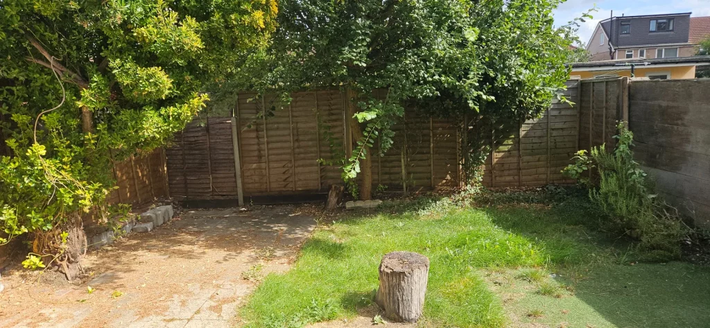 Enclosed private garden with dining